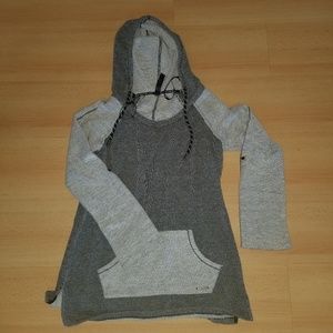 Light and dark grey hooded sweatshirt